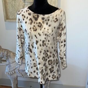 Chico’s M / 8 animal‎ print light sweater cotton blend